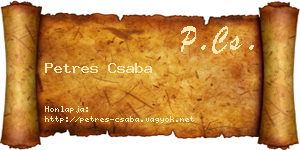 Petres Csaba névjegykártya